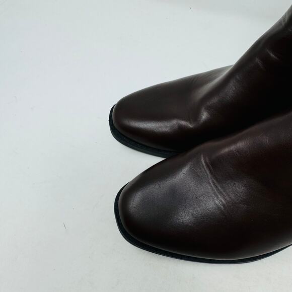 Ann Taylor Womens Ankle Leather Boots Round Toe Cherry Zipped Sides Sz 6.5 - Picture 3 of 15